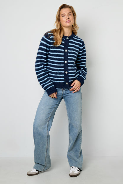 Polyestervezel (polyester) Gebreid vest Strepen Casual Herfst/Winterkleding