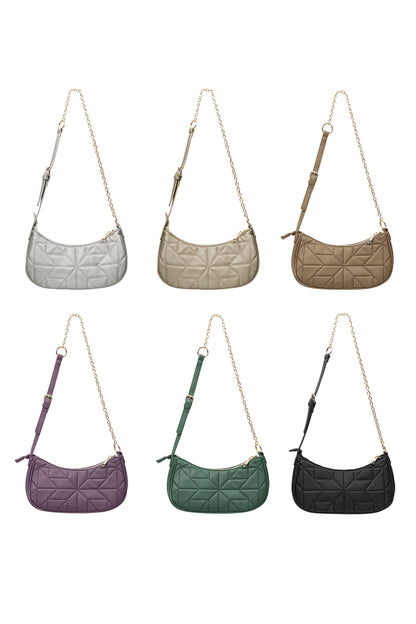 Gestikte schoudertas gouden hardware