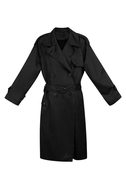Klassieke trenchcoat suedine - groen S