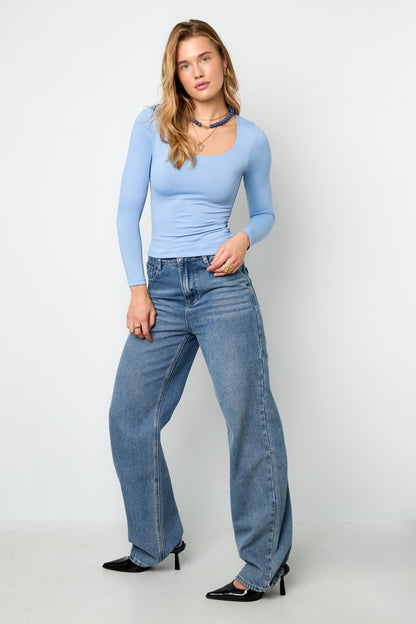 Nylon Lange mouwen tops Effen kleur Basic All Fit Kleding