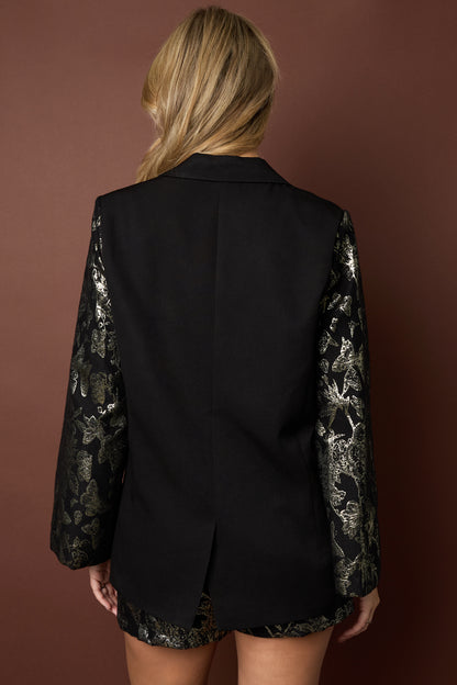 Feestelijke blazer jacquardmouwen