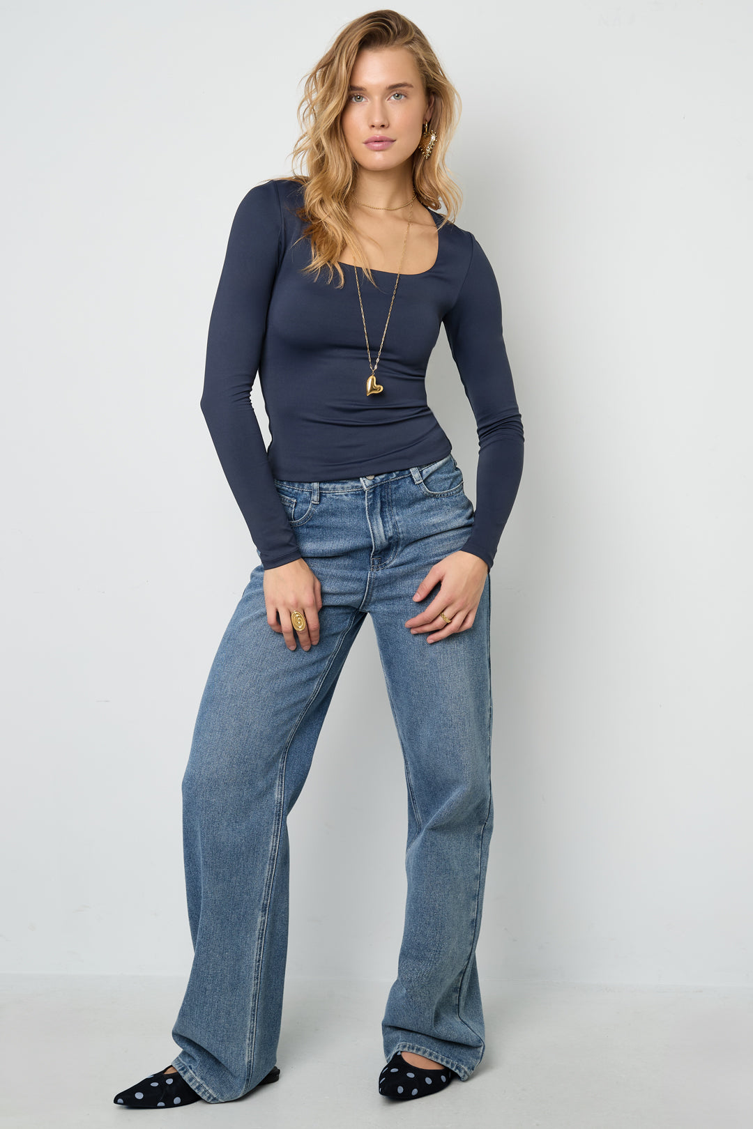 Nylon Lange mouwen tops Effen kleur Basic All Fit Kleding